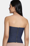 Zivame Non-Padded Short Slip Corset - Dark Wash — thumbnail 3